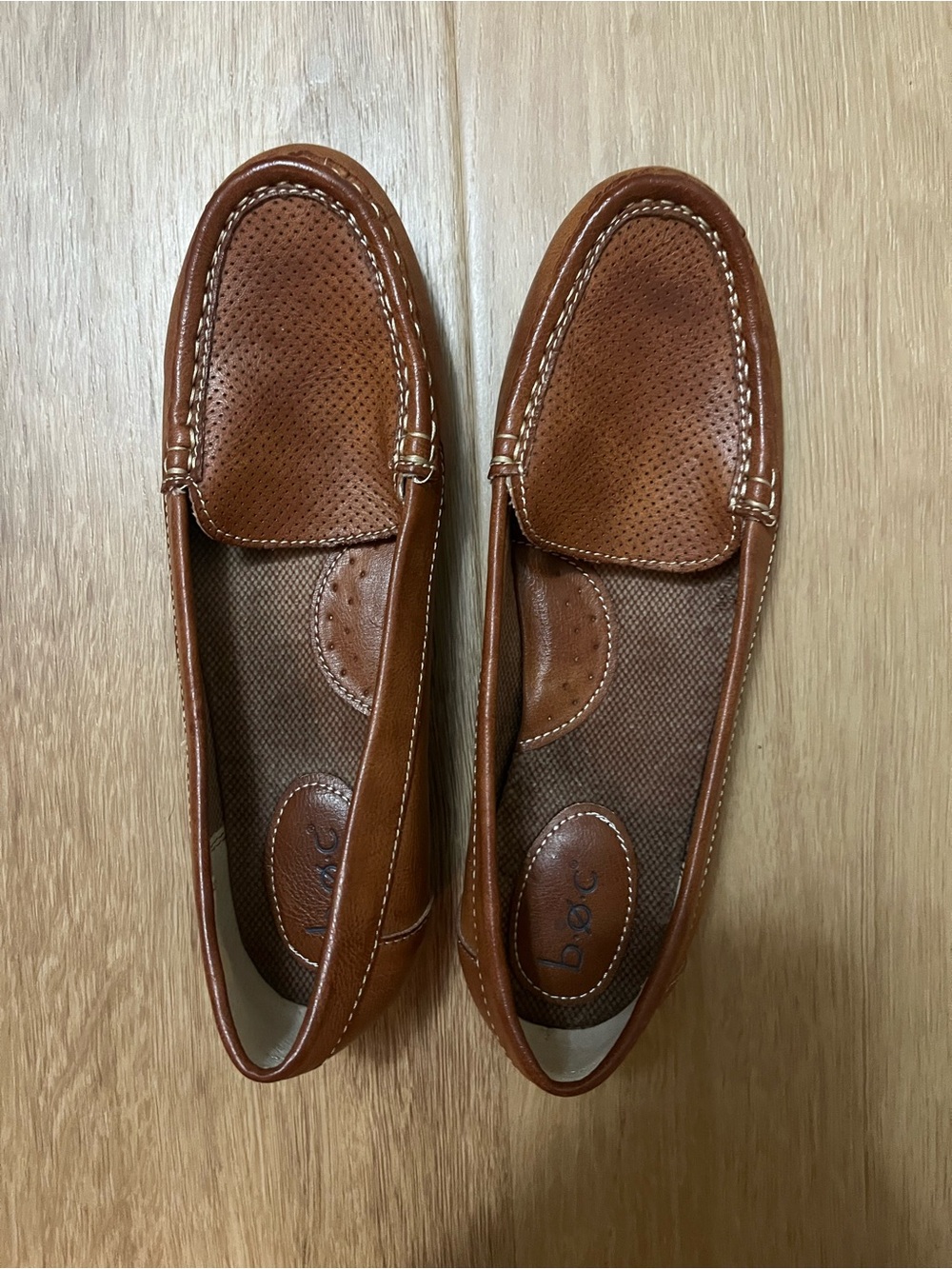 boc Men's Tan Perforated Leather Slip-On Loafers